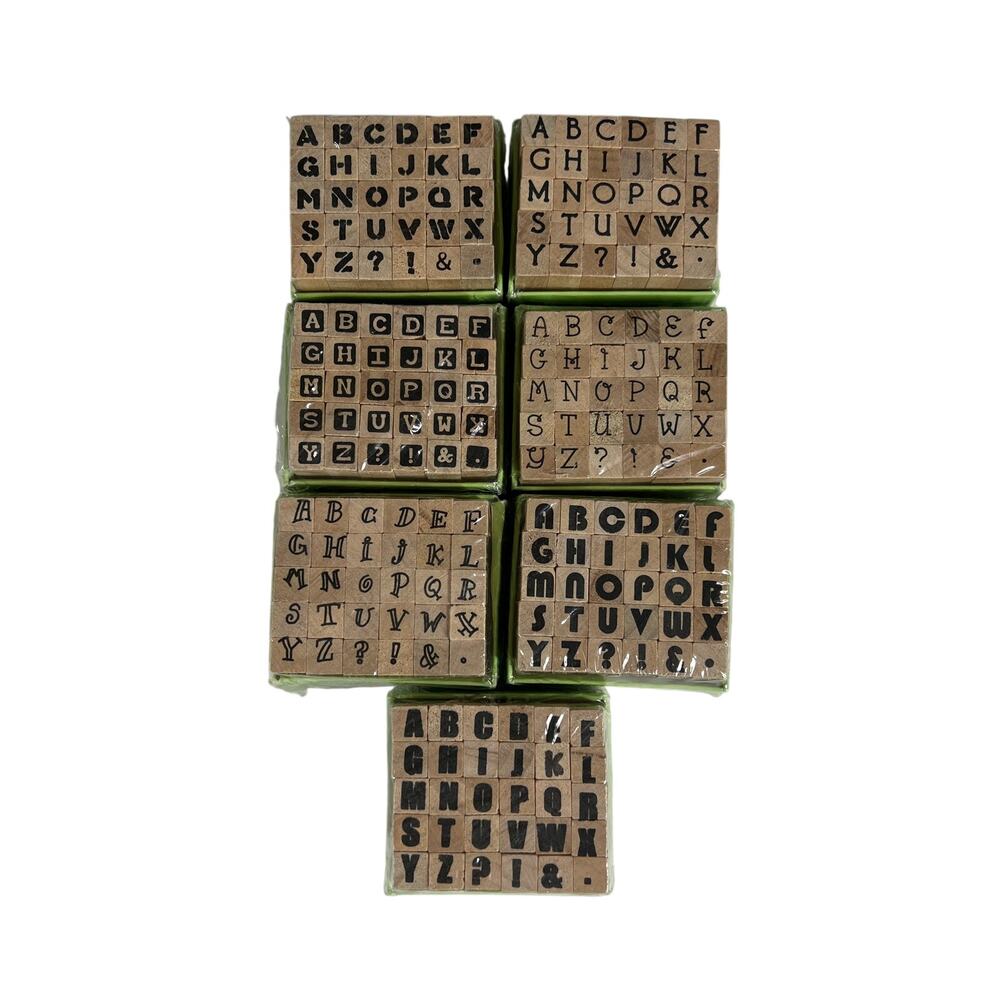 STUDIO G Hampton Art Alphabet Rubber Stamp Sets Series 4 30 Stamps Lot of 7 NEW